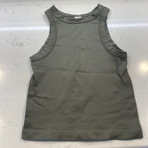 Olive green grey colored stretchy tank top